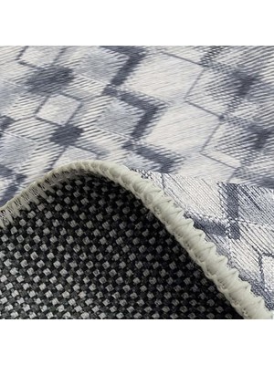Peri Store Dizayn Yoko Desenli Kadife Pamuk Tabanlı Yıkanabilen Kaydırmaz Antibakteriyel Salon Halısı 60X190