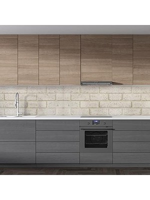 Peri Store Mutfak Tezgah Arası Folyo Kaplama Folyosu Krem Taş Desen 60 x 200