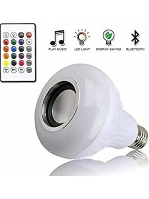 Assess Store Gece Lambası Bluetooth Hoparlör Rgb Ledli Lamba Kumandalı Mp3 Çalar Ampul Renkli Ampul, , Tek Ebat