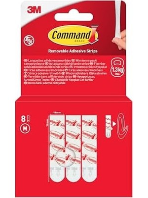 Assess Store Çıkarılabilir Yapışkan Şeritler 17021-8-EU, Orta, 8 Şerit