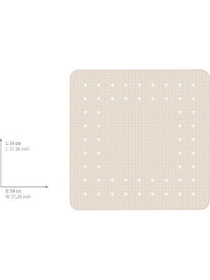 Assess Store Mirasol Banyo Paspası Bej 54 x 54 cm Vantuzlu Kaymaz Duş Paspası Bej