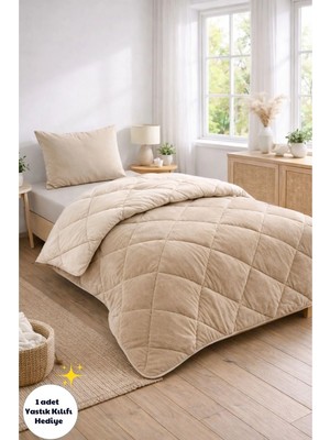 Formeya Tek Kişilik Lüx Bej Wellsoft Yorgan Çift Taraflı 155x215 cm