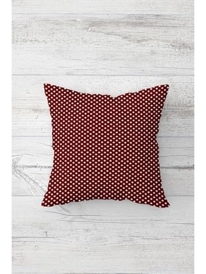 Assess Store Pelangi Geometrik Mozaik Desenli Gizli Fermuarlı Kırlent Kılıfı Koltuk Yastık Kılıfı TAKIM(4ADET), Bordo-Sarı 45 x 45