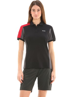Slam Lacivert Kadın Polo Yaka Regular Fit T-Shirt A908005S00_ACT Ws Logo Tactel
