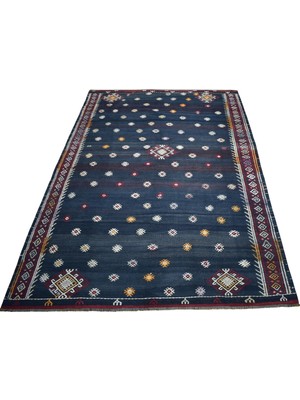 Zehra Abla Halı Vintage El Dokuma Bayburt Yörük Yün Kilim 7335