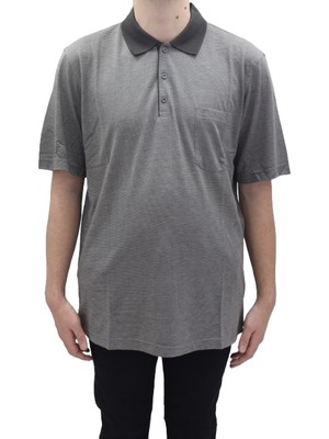 Santa Fistan Store Erkek Desenli Klasik Kesim Rahat Kalıp Tek Cepli Battal Polo Yaka T-Shirt