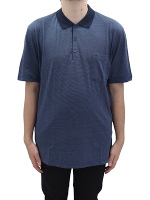 Santa Fistan Store Erkek Desenli Klasik Kesim Rahat Kalıp Tek Cepli Battal Polo Yaka T-Shirt