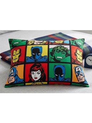 Taç Zorluteks Out Marvel Desenli % 100 Pamuk Kumaş 2 Adet Yastık Kılıfı 50X70 cm Çift Taraflı Baskı