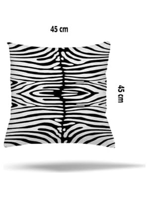 Assess Store Pelangi Mermer Zebra Afrikalı Kadın Desen Gizli Fermuarlı Yastık Kılıfı Kırlent Kılıfı Koltuk Yastık Kılıfı, Siyah-Beyaz 45 x 45