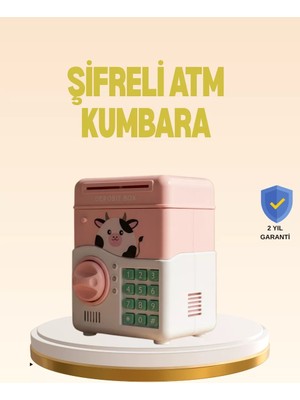 Nevamel® Çocuklar Için Pembe Atm Görünümlü Elektronik Kumbara