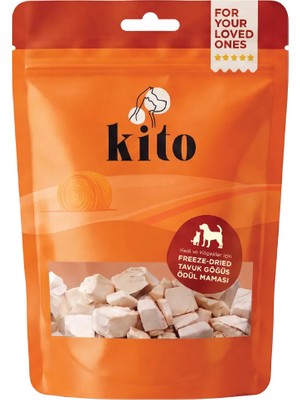 Kito %100 Doğal Glutensiz Freeze Dried Tavuk Göğüs Kedi Ödül Maması 30 gr Sağlıklı Atıştırmalık