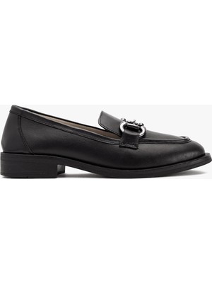 Kadın Metal Tokalı Klasik Loafer – Hakiki Deri Günlük Ayakkabı