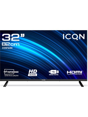 Icqn 32SFS3N 32 Ekran 82 cm LED Televizyon 1920 x 1080 Full HD Çözünürlük Dahili Uydu Alıcılı