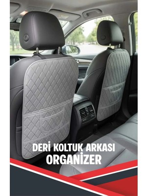Gök Tr Mini Countryman E Uyumlu 2 Adet Gri Deri Gri Dikişli Araç Içi Koltuk Organizeri