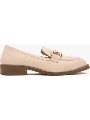 Kadın Metal Tokalı Klasik Loafer – Hakiki Deri Günlük Ayakkabı