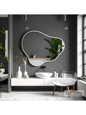 Lumora Mirror Design Nira Modern Beyaz Boyalı Mdf Çerçeveli Dekoratif Ayna