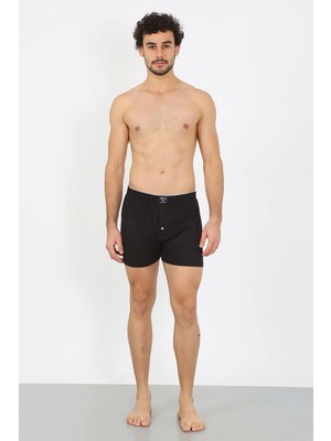 Erkek Penye Boxer Siyah Mery