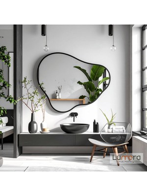 Lumora Mirror Design Nira Modern Siyah Boyalı Mdf Çerçeveli Dekoratif Ayna