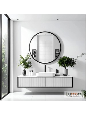 Lumora Mirror Design Swirl Modern Siyah Boyalı Mdf Çerçeveli Dekoratif Ayna