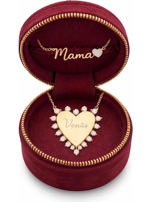 Venüs Design Çelik Kristal Kalp-Mama Kolye