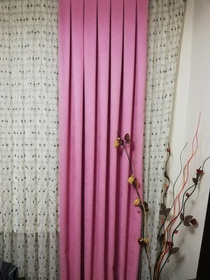 Akko Perde Sık Pileli 1x3 Pembe  Fon Perde Tek Kanat