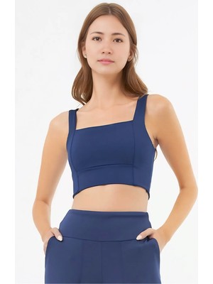 Homay Kalın Askılı Kare Yaka Crop Top Büstiyer - Tek Parça