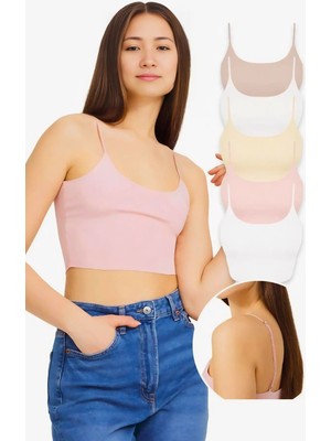 Homay 5'li Lazer Kesim Likralı Crop Büstiyer Seti