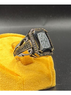 Has 925 Ayar Onyx Taşlı Erkek Yüzük - Özel Tasarım