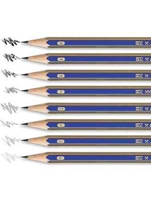 Faber-Castell Karakalem Seti Faber Dereceli Kalemler 8'li Set Siyah Renk Özellikli