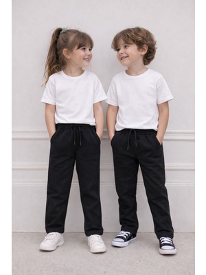 Baby Lory Kids Store Unisex Çocuk Beli Lastikli Kanvas Pantolon