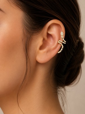 Gmn Collection Yeni Sezon Yeni Seri Zirkon Taşlı Ear Cuff Ayarlanabilir Sıkıştırmalı Kıkırdak Küpe