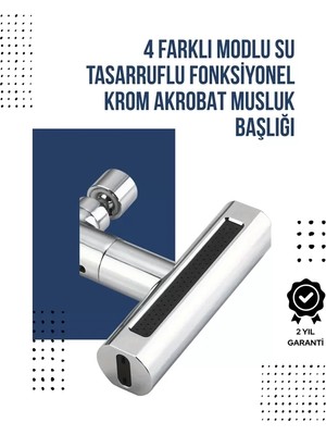 Nemere Ithalat 4 Modlu Musluk Başlığı | Şelale, Yağmur, Sprey, Köpük Akışı | Yüksek Basınç Performansı | Modern Tasarım