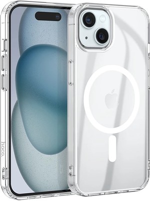 TKÇ Hoco iPhone 15 Anti-Fall Darbe Önleyici Airbag Manyetik Magsafe Silikon KILIF-(5775)