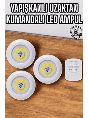 Nemere Ithalat Mutfak Dolap Altı Işığı Uzaktan Kumandalı Yapışkanlı Kablosuz Pilli