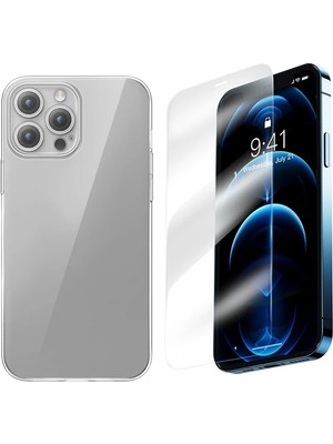 TKÇ Baseus iPhone 15 Pro Corning Serisi Silikon Kılıf + Tempered Ekran Koruyucu SET-(5775)