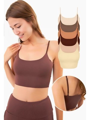 Homay 6'lı Lazer Kesim Likralı Crop Büstiyer Seti