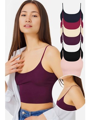 Homay 7'li Lazer Kesim Likralı Crop Büstiyer Seti