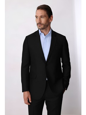 İGS Erkek Siyah Regular Fit Klasik Takım Elbise