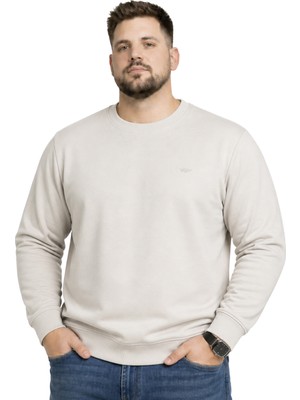 Battalmoda Erkek Büyük Beden Kemik Iki Iplik Bisiklet Yaka Sweatshirt 3xl-4xl-5xl-6xl