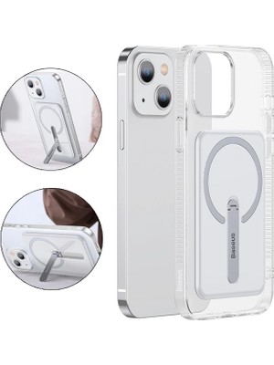 TKÇ Baseus iPhone 13 6.1inç Manyetik Magsafe Standlı Silikon KILIF-(5775)