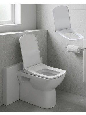 Nemere Kare Slim Klozet Kapağı Sessiz Kapanma Dayanıklı Tasarım