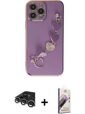 Marsilyan™- iPhone 14 Pro Max Kılıf Nova Işık Prime - Siyah Bilvis 3D Mat Cam Ekran Koruyucu + Raze Metal Kamera Lens - Gs
