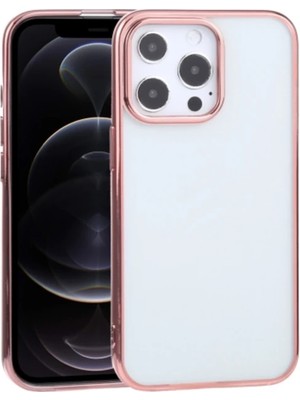 TKÇ iPhone 13 Pro 6.1inç Lazer Kaplama Renkli Kenar Şeffaf KILIF-(5775)