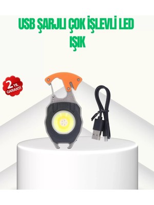 Nemere Ithalat Çok Işlevli USB Şarjlı Anahtarlık Fener