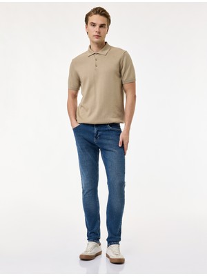 Koton Normal Bel Cepli Dar Paça Demim Pantolon - Super Skinny Fit Justin Jeans