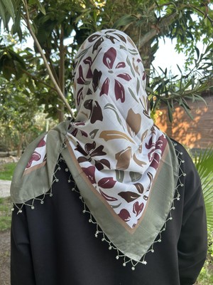 Sümeyye Çeyiz El Emeği Boncuk Oyası Yazma Tülbent Yemeni El Işi Boncuklu Yazma 100X100 cm