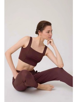 Homay Kalın Askılı Kare Yaka Crop Top Büstiyer - Tek Parça