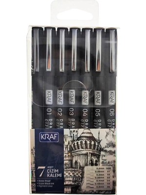 Kraf Drawing Pen Çizim Kalemi Seti (7'li)