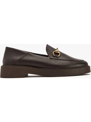 Kadın Metal Tokalı Loafer – Hakiki Deri Günlük Ayakkabı
