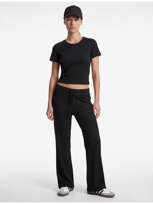 Koton Slim Fit Kısa Kollu Bisiklet Yaka Crop Spor Tişört